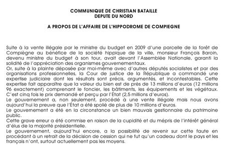 Communiqué compiègne